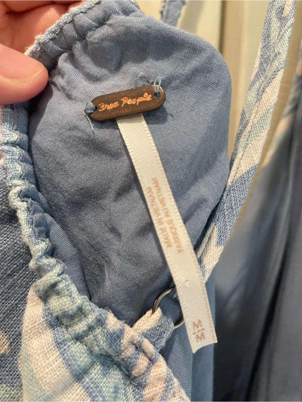 Free People Soft Blue Striped Floral Halter - Picture 3 of 3